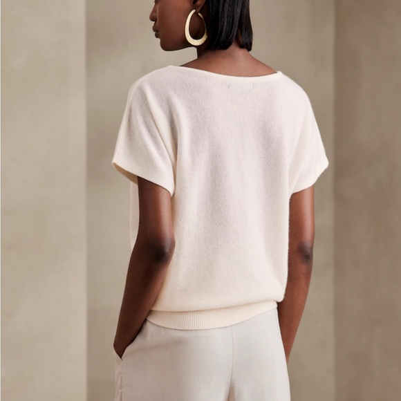 NWT. Banana Republic EMELINE LIGHTWEIGHT CASHMERE DOLMAN TOP, PEACH, Size L - Picture 5 of 6